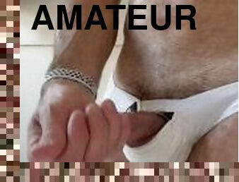 Wank and cum in suspensory jock after the gym