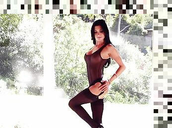 Elena Romanova the hot girl in stockings shows you her naked body