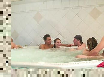 Orgy With College Girls In A Hot Tub