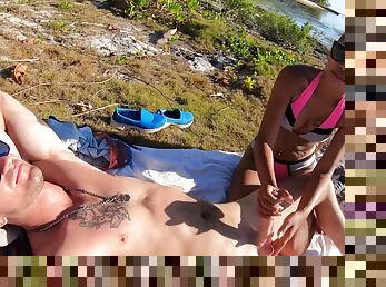Amateur Thai girlfriend sex on the beach somewhere in the Philippines