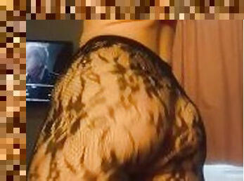 Sexy lingerie twerking before blonde explores her holes and fucks bbc dildo