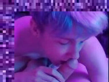 Blonde Femboy Sucking off His Trans Friend