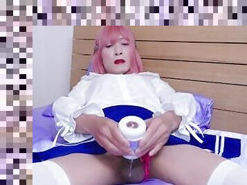 ??????????????????????????????Masturbate with Fleshlight????japanese crossdresser masturbation ?? ????