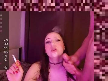 Cute Smoking Fetish Blowjob