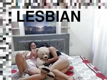 Two beautiful girls have lesbian sex with toys