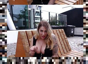 German big tits tattoo babe picked up at blind date