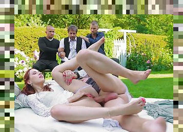 Bride gets caught trying hardciore backyard sex with the best man