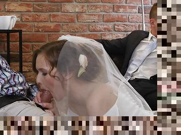 Slender bride proves her future hubby what a slut she can be