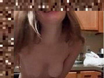 Solo female standing masturbation in kitchen  (OF:thankgodforstrippersxxx)