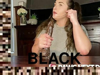 Aussie PAWG sloppy deepthroat on big black dildo