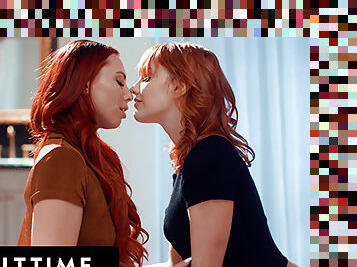 ADULT TIME - Redhead Babes Aidra Fox and Kenna James Scissor Until They ORGASM! SENSUAL LESBIAN SEX!