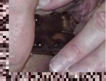 Milf Having Glass Tongue Dildo Fun