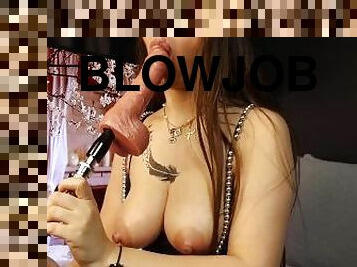 My Horny Girlfriend is giving blowjob to Big dick