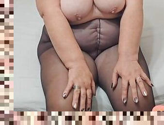 payu-dara-besar, gemuk, nenek, tua, pantyhose, alat-kelamin-wanita, isteri, amateur, matang, nenek-granny