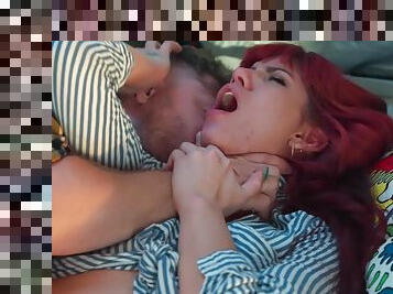 Crazy sex adventure of redhead babe