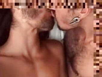 mamilos, amador, chupanços, pénis-grande, gay, beijando, excitante, gay-adolescente, pénis