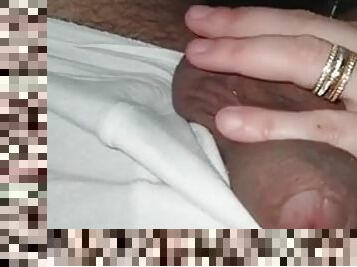 Stepmother took her stepsons cock out of his underwear and gave him a handjob