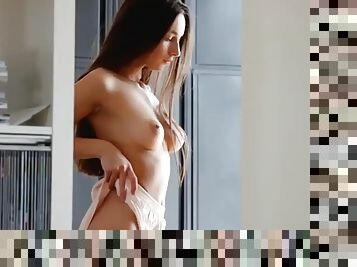 Small tits brunette Gloria Sol exposed her nice ass in a hot photo shoot Mother fucking with her stepson