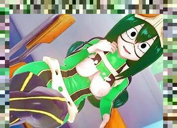 Fucking Tsuyu Asui from My Hero Academia Until Creampie - Anime Hentai