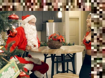 Naughty Santa gets to bang Alex Blake and Cherie Deville together