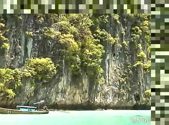 Chick snorkeling in Thailand in her bikini