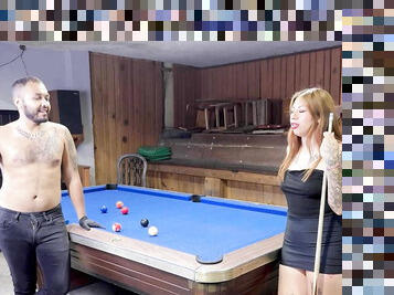 BILLIARDS EMPLOYEE IS SEDUCED BY CHEATING ASS