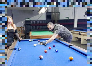 BILLIARDS EMPLOYEE IS SEDUCED BY CHEATING ASS