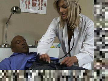 Klarisa Leone cute doctor all dolled up with stockings and high heels