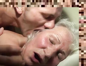 Big boob 78 years old mature gets extreme rough big cock fucked by her horny muscle toyboy