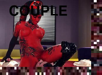 Arousing devil banged like never before by the horny mortal