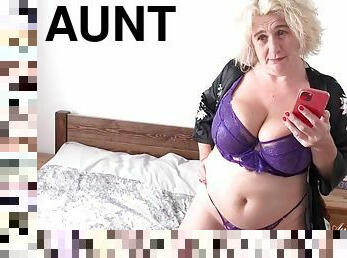 AuntJudysXXX - Busty Mature BBW Camilla Creampie Catches Her Stepson Watching Her Masturbate
