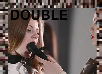 Double Strapon Encounter Kinky Lesbian Sex
