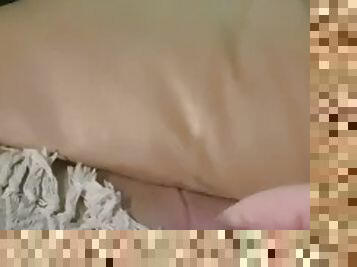 My friend plays with his dick, tried some nice cock and groin rings, now he is waiting for my wet ass