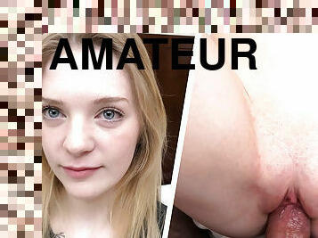 This innocent yoga pants wearing 18yo schoolgirl sucking male stick
