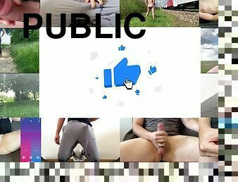 Flashing public train, risky public dick flash