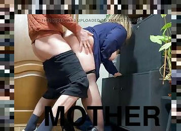 I made my mother-in-law bend over doggy style and fuck her