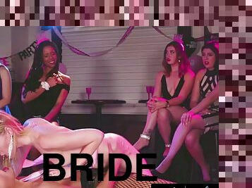 GIRLSWAY - Bride Charlotte Stokely goes wild in public with hen party stripper Jade Baker