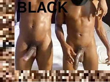 Black Twink Takes Two Big Black Cocks