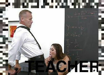Insolent teen knows a way to convince her professor about better grades