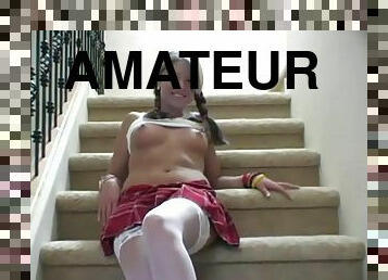 Hottie schoolgirl young girl models for camera