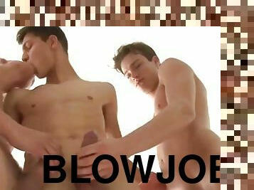 Threesome Twink Boys Bareback Sex Fun