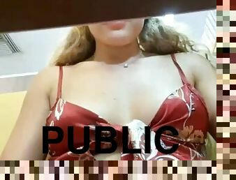 Latina creamy squirting in cafe again