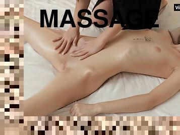 Small perky virgin tits and virgin vagina oil massaged by masseuse