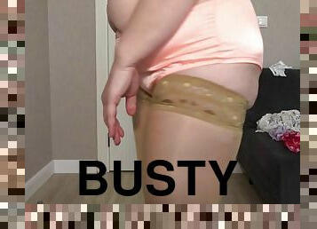 Different panties on my big ass. Which ones did you like best? Busty milf with hairy pussy shows off her panty collection. PAWG