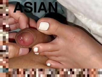 POV Asian Footjob. He didnt stand a chance on my tired soles and toes