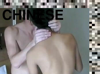Chinese boy Bareback By Elderly Interracial