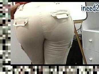 Sinn Sage pornstar peeing her tight jeans and panties full bladders