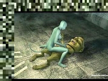 Alien monster attacks a real juicy pussy cat The invasion has begun