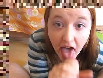 Redhead POV Blowjob / handjob with facial