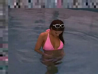 Double penetration at the pool